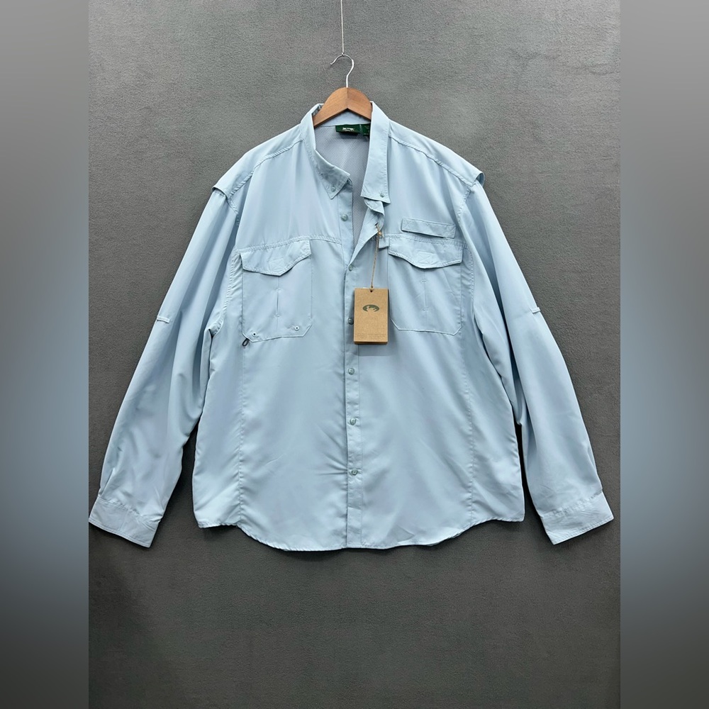 Stillwater Supply Co Fishing Shirt Mens Size 2XL Sky Blue UPF 40+ NWT